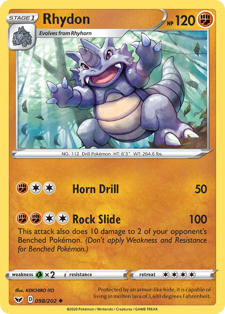 Rhydon (098/202) [Sword & Shield: Base Set] | Exor Games New Glasgow