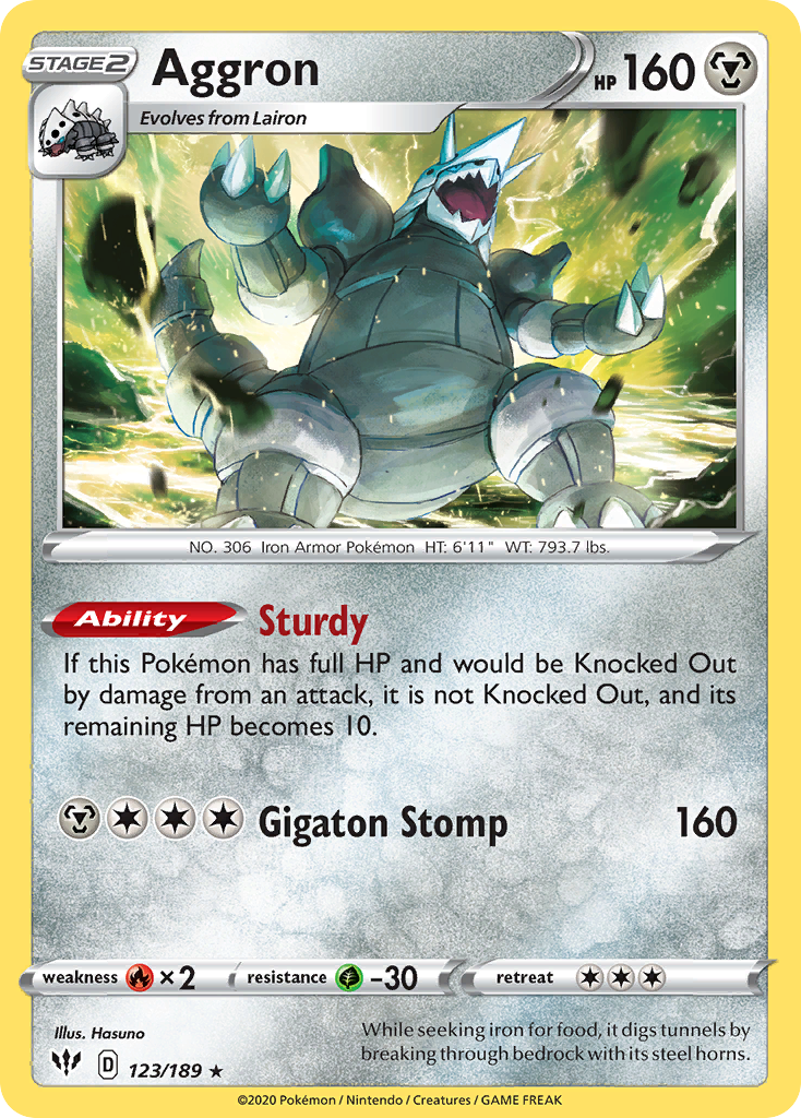 Aggron (123/189) [Sword & Shield: Darkness Ablaze] | Exor Games New Glasgow