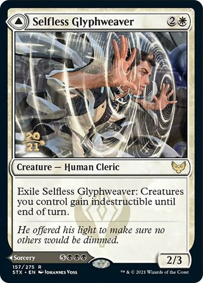 Selfless Glyphweaver // Deadly Vanity [Strixhaven: School of Mages Prerelease Promos] | Exor Games New Glasgow