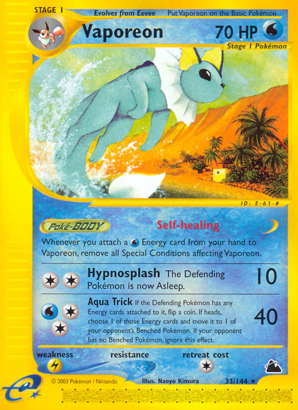 Vaporeon (33/144) [Skyridge] | Exor Games New Glasgow