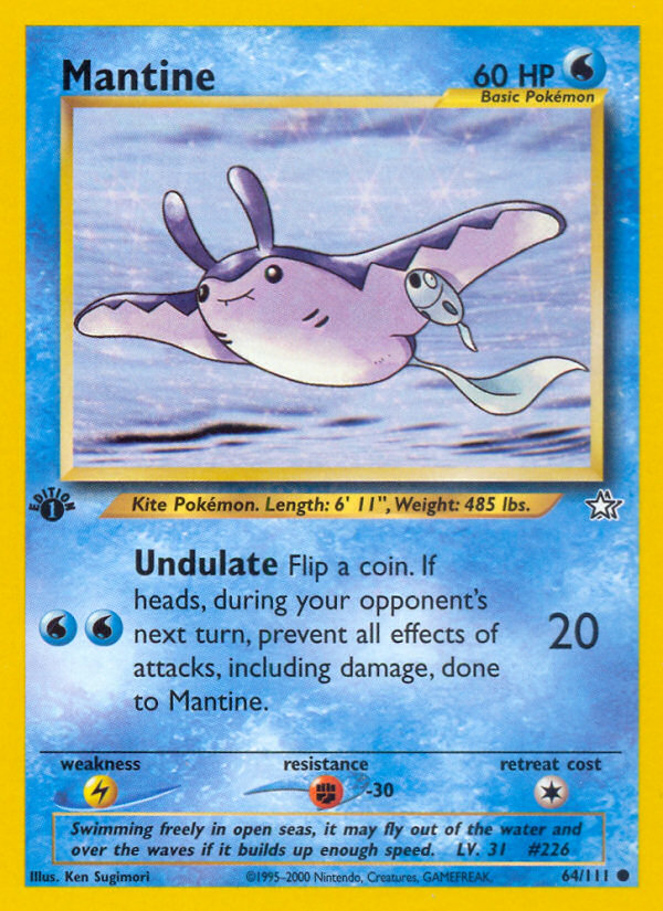 Mantine (64/111) [Neo Genesis 1st Edition] | Exor Games New Glasgow