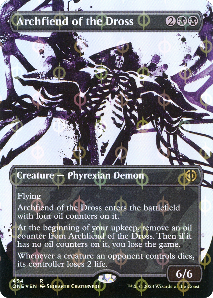 Archfiend of the Dross (Borderless Ichor Step-and-Compleat Foil) [Phyrexia: All Will Be One] | Exor Games New Glasgow