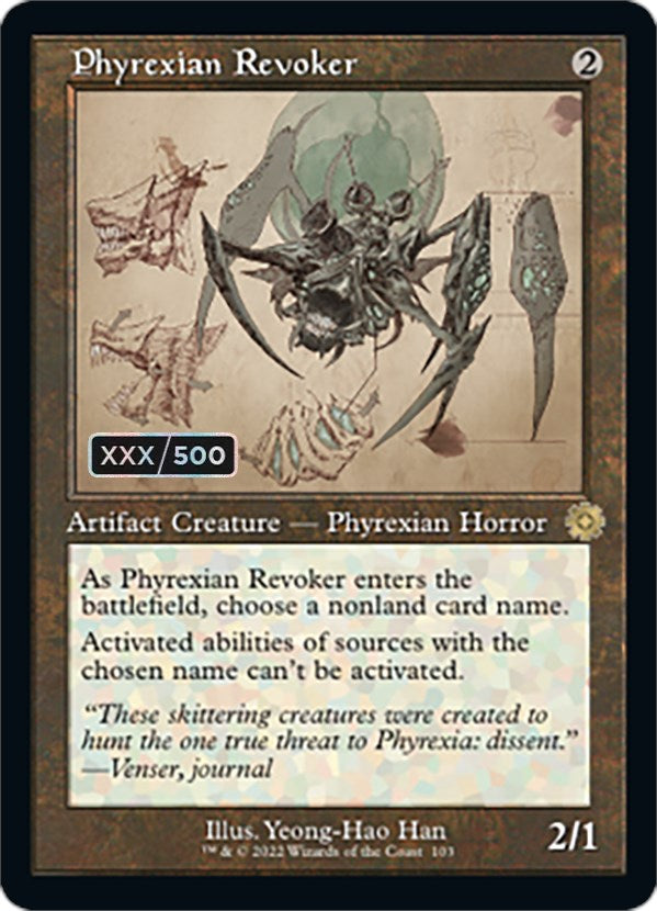 Phyrexian Revoker (Retro Schematic) (Serial Numbered) [The Brothers' War Retro Artifacts] | Exor Games New Glasgow