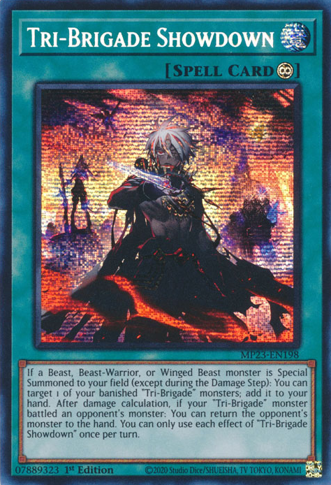 Tri-Brigade Showdown [MP23-EN198] Prismatic Secret Rare | Exor Games New Glasgow