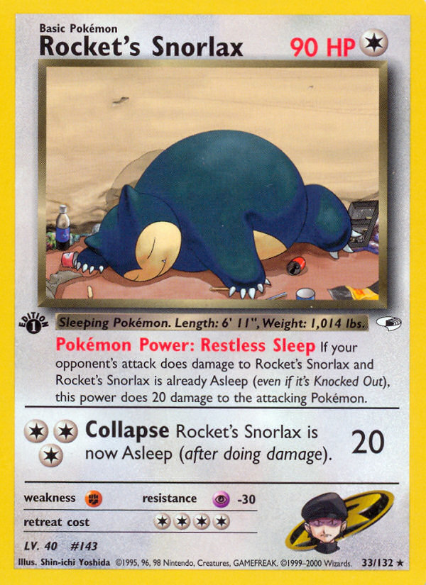 Rocket's Snorlax (33/132) [Gym Heroes 1st Edition] | Exor Games New Glasgow