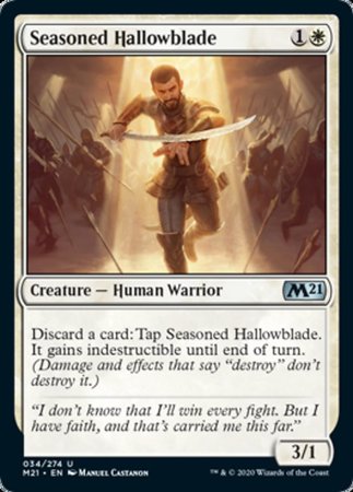 Seasoned Hallowblade [Core Set 2021] | Exor Games New Glasgow