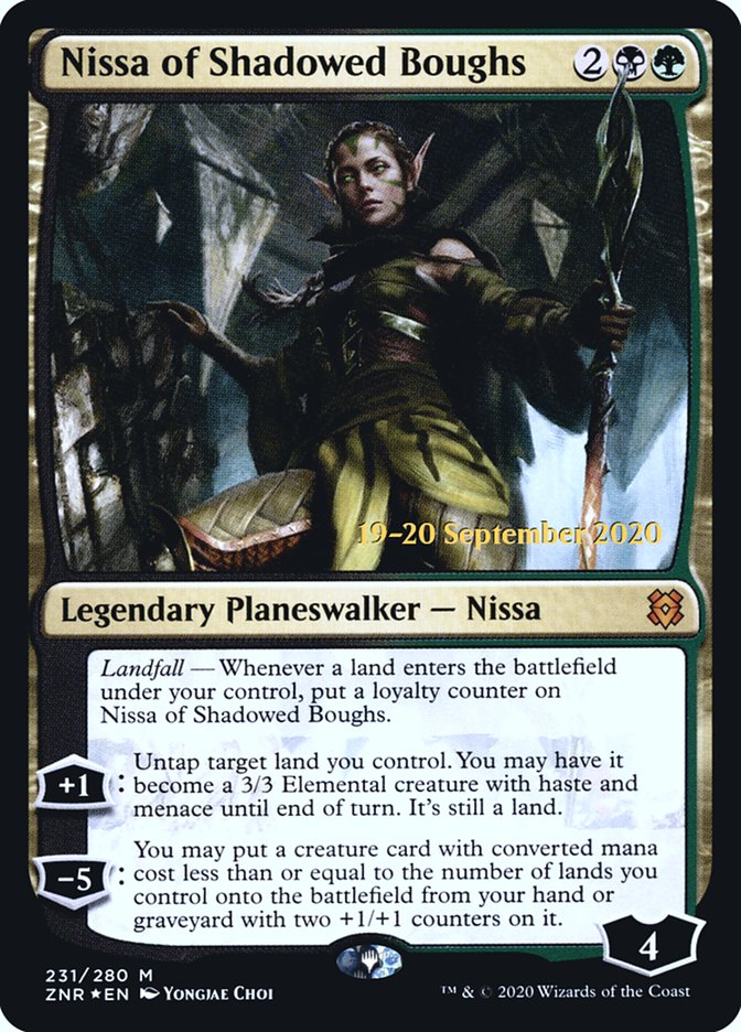 Nissa of Shadowed Boughs  [Zendikar Rising Prerelease Promos] | Exor Games New Glasgow