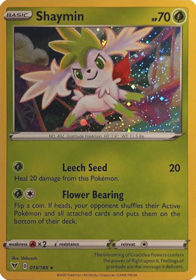Shaymin (015/185) (Cosmos Holo) [Sword & Shield: Vivid Voltage] | Exor Games New Glasgow