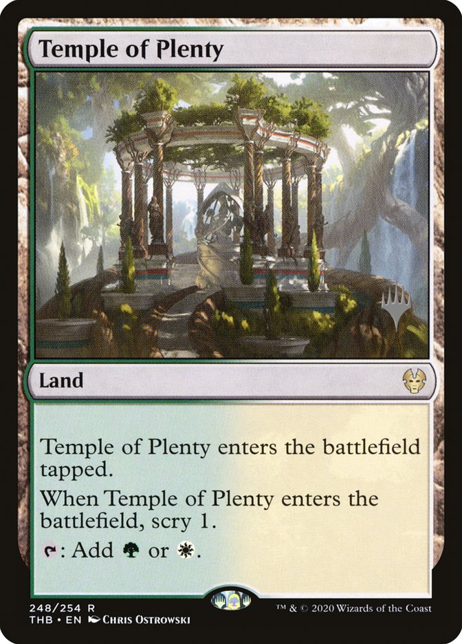 Temple of Plenty (Promo Pack) [Theros Beyond Death Promos] | Exor Games New Glasgow