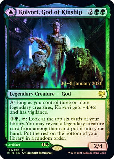 Kolvori, God of Kinship // The Ringhart Crest   [Kaldheim Prerelease Promos] | Exor Games New Glasgow