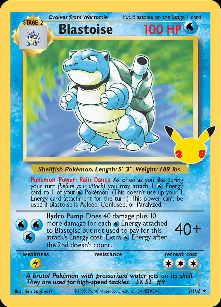 Blastoise (2/102) [Celebrations: 25th Anniversary - Classic Collection] | Exor Games New Glasgow