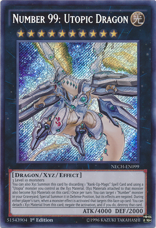 Number 99: Utopic Dragon [NECH-EN099] Secret Rare | Exor Games New Glasgow